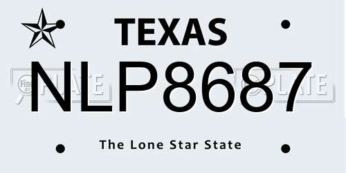 NLP8687 Texas License Plate