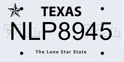 NLP8945 Texas License Plate