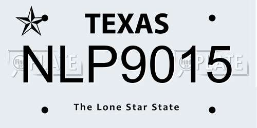 NLP9015 Texas License Plate