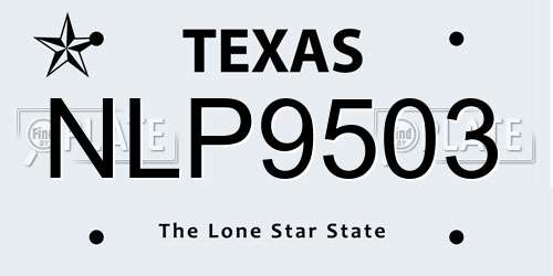 NLP9503 Texas License Plate
