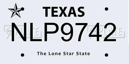 NLP9742 Texas License Plate