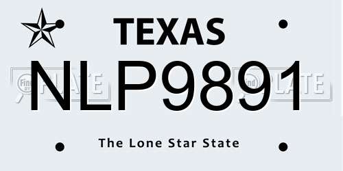NLP9891 Texas License Plate