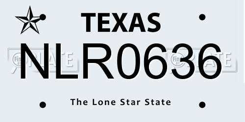 NLR0636 Texas License Plate