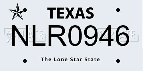 NLR0946 Texas License Plate