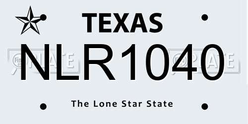 NLR1040 Texas License Plate