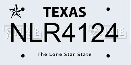 NLR4124 Texas License Plate