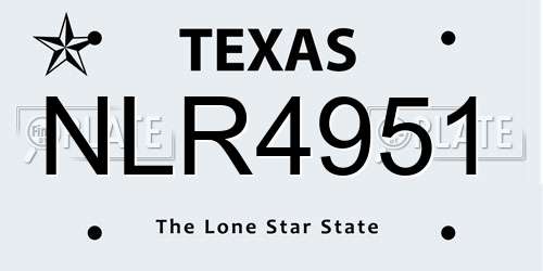 NLR4951 Texas License Plate