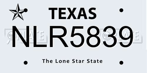 NLR5839 Texas License Plate