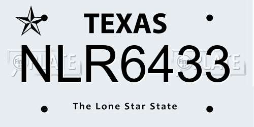 NLR6433 Texas License Plate