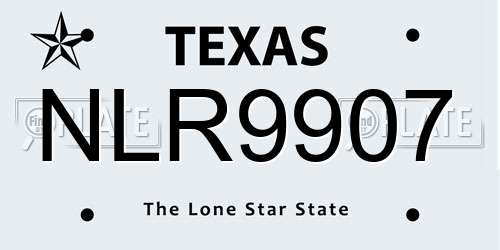 NLR9907 Texas License Plate