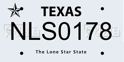 NLS0178 Texas License Plate