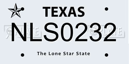 NLS0232 Texas License Plate