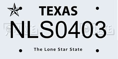 NLS0403 Texas License Plate