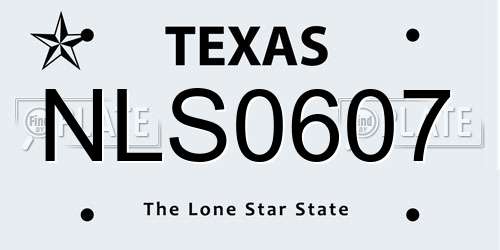 NLS0607 Texas License Plate