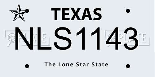 NLS1143 Texas License Plate