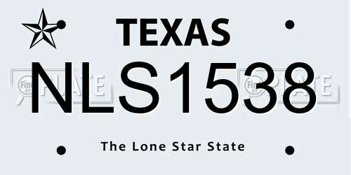 NLS1538 Texas License Plate