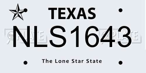NLS1643 Texas License Plate