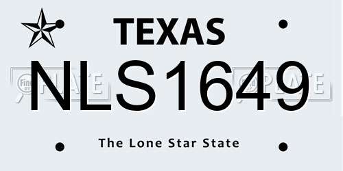 NLS1649 Texas License Plate