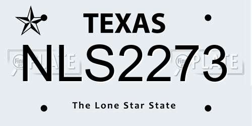 NLS2273 Texas License Plate