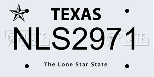 NLS2971 Texas License Plate