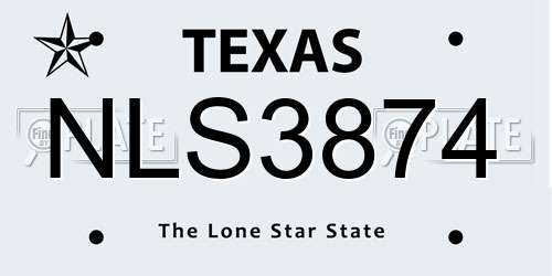 NLS3874 Texas License Plate