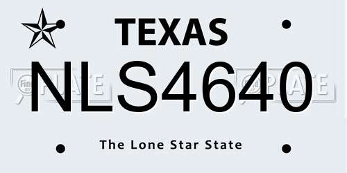 NLS4640 Texas License Plate