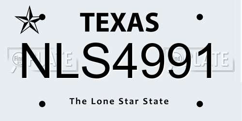 NLS4991 Texas License Plate