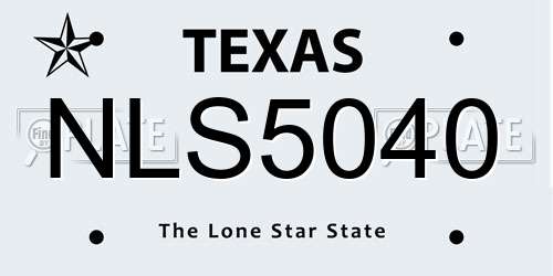 NLS5040 Texas License Plate