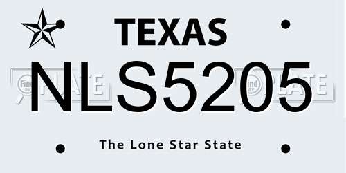 NLS5205 Texas License Plate