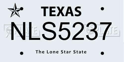 NLS5237 Texas License Plate