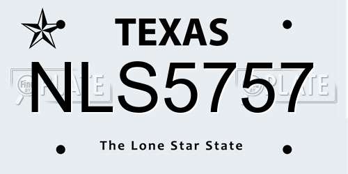NLS5757 Texas License Plate