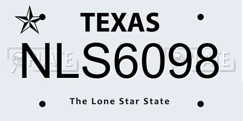NLS6098 Texas License Plate