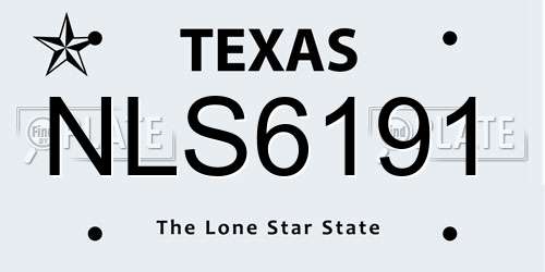NLS6191 Texas License Plate