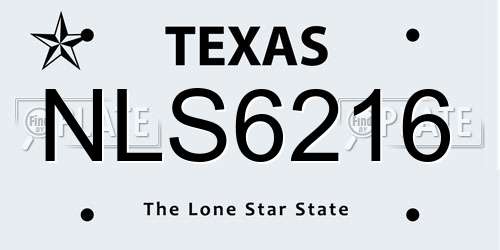 NLS6216 Texas License Plate