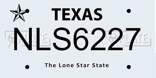 NLS6227 Texas License Plate