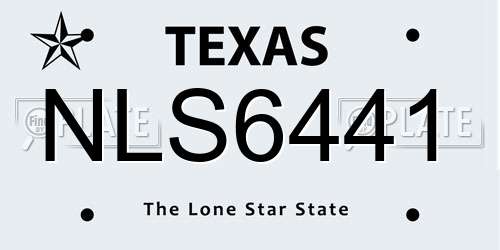 NLS6441 Texas License Plate