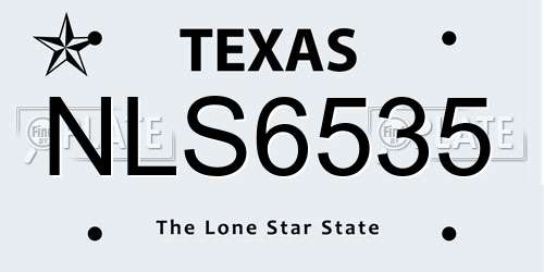 NLS6535 Texas License Plate