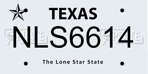 NLS6614 Texas License Plate