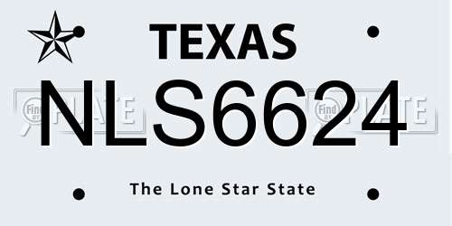 NLS6624 Texas License Plate