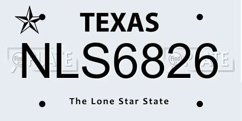 NLS6826 Texas License Plate