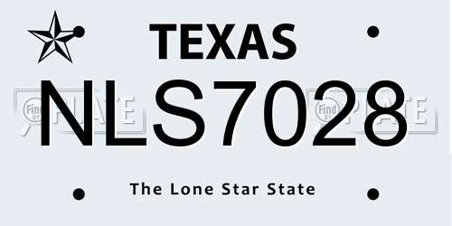 NLS7028 Texas License Plate