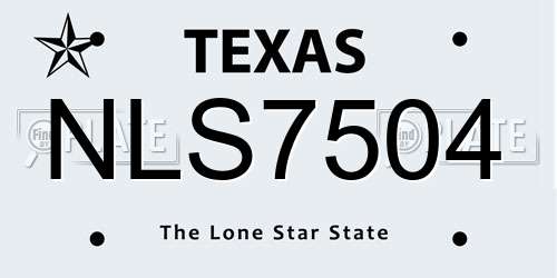 NLS7504 Texas License Plate