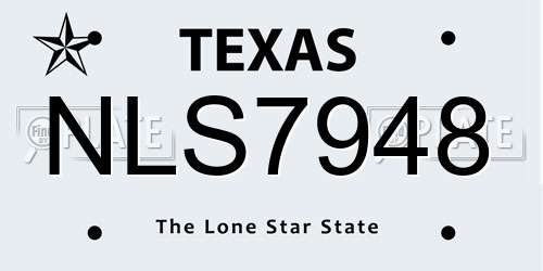 NLS7948 Texas License Plate