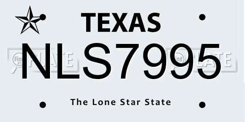 NLS7995 Texas License Plate