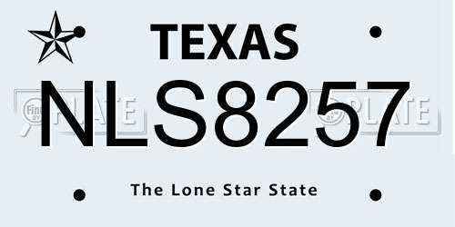 NLS8257 Texas License Plate