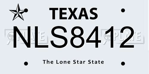 NLS8412 Texas License Plate