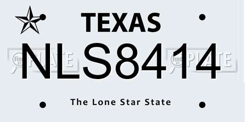 NLS8414 Texas License Plate