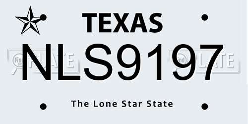 NLS9197 Texas License Plate