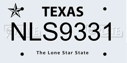 NLS9331 Texas License Plate