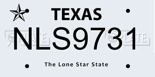 NLS9731 Texas License Plate